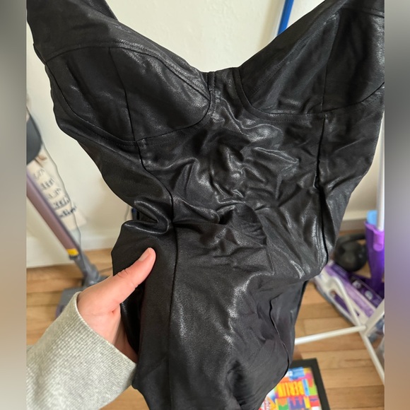 Super cute short stretchy fake leather mini dress!! - Picture 2 of 2